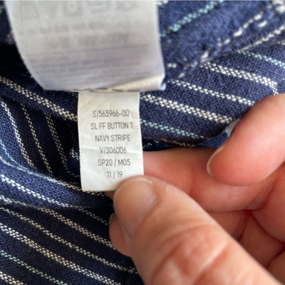 3 for $30 | NWT Old Navy Linen Blend Navy Stripe Dress Sleeveless V-Neck - Picture 9 of 12